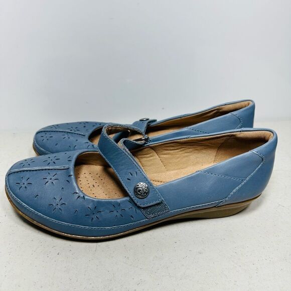 Womens Clarks Collection Everlay Bai Black Leather Mary Jane Flats Size 10 M - Picture 4 of 8